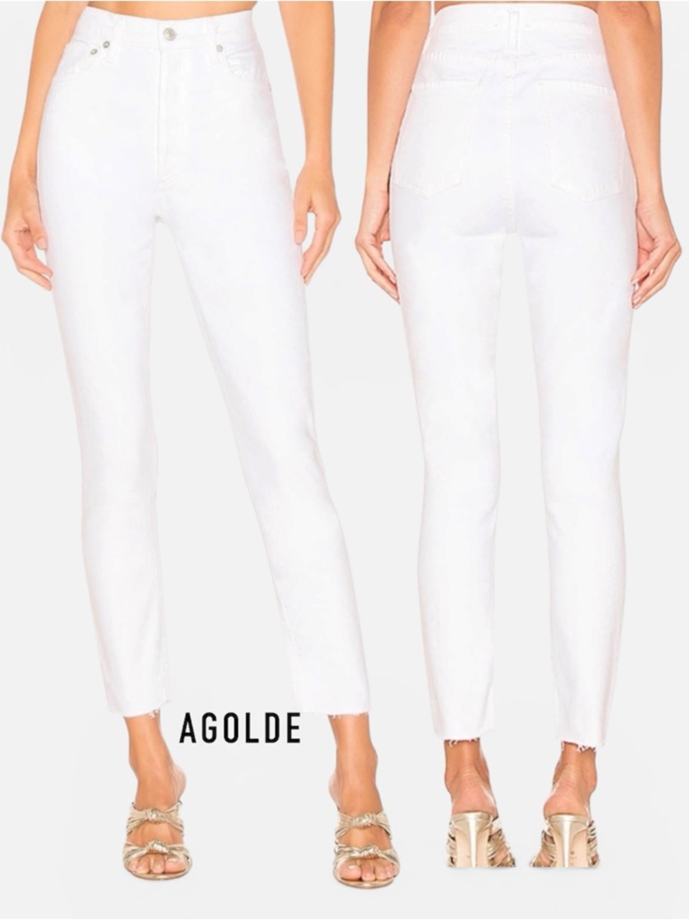 AGOLDE Nico High Rise Slim Fit Jean in Off White Size 28 A093B-1085 Stretch